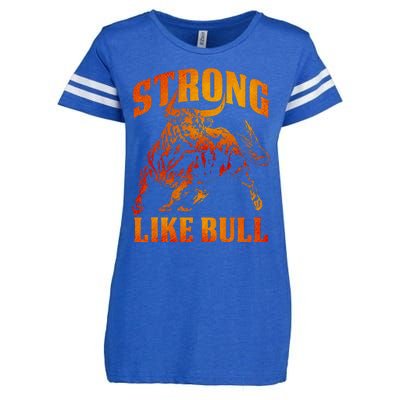 Strong Like A Bull Powerlifting Bodybuilding Enza Ladies Jersey Football T-Shirt