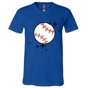 Somebodys Loud And Proud Baseball Mama Retro Pocket Cute Gift V-Neck T-Shirt