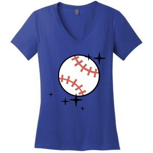 Somebodys Loud And Proud Baseball Mama Retro Pocket Cute Gift Women's V-Neck T-Shirt