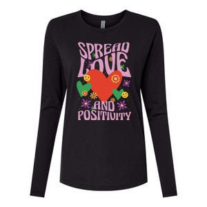 Spread Love And Positivity Retro Heart Womens Cotton Relaxed Long Sleeve T-Shirt