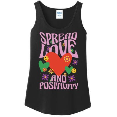 Spread Love And Positivity Retro Heart Ladies Essential Tank