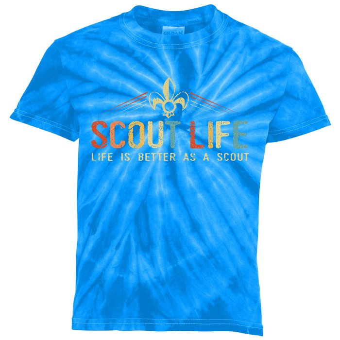 Scout Life And Life Is Better As A Scout Vintage Kids Tie-Dye T-Shirt