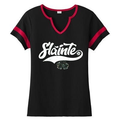 Slainte Irish Cheers Ladies Halftime Notch Neck Tee