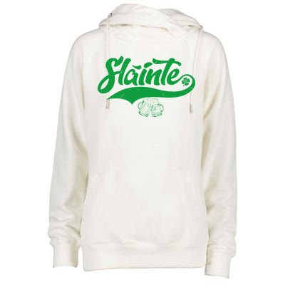 Slainte Irish Cheers Womens Funnel Neck Pullover Hood