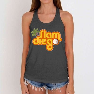 Slam Diego Tropical Baseball Women's Knotted Racerback Tank