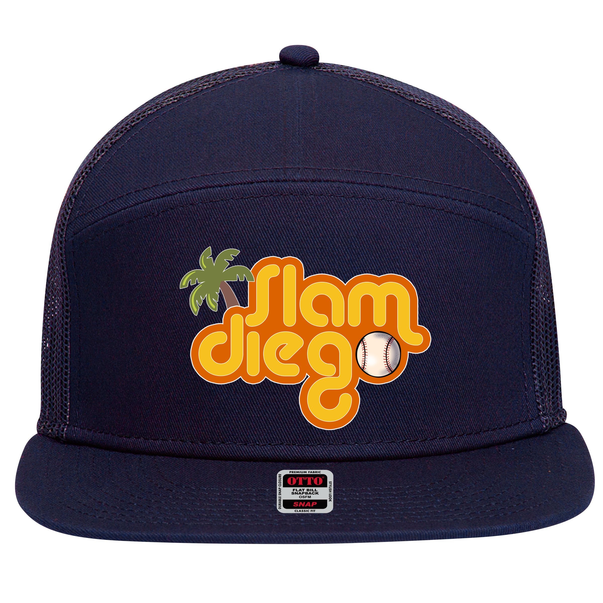Slam Diego Tropical Baseball 7 Panel Mesh Trucker Snapback Hat