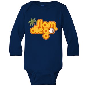 Slam Diego Tropical Baseball Baby Long Sleeve Bodysuit