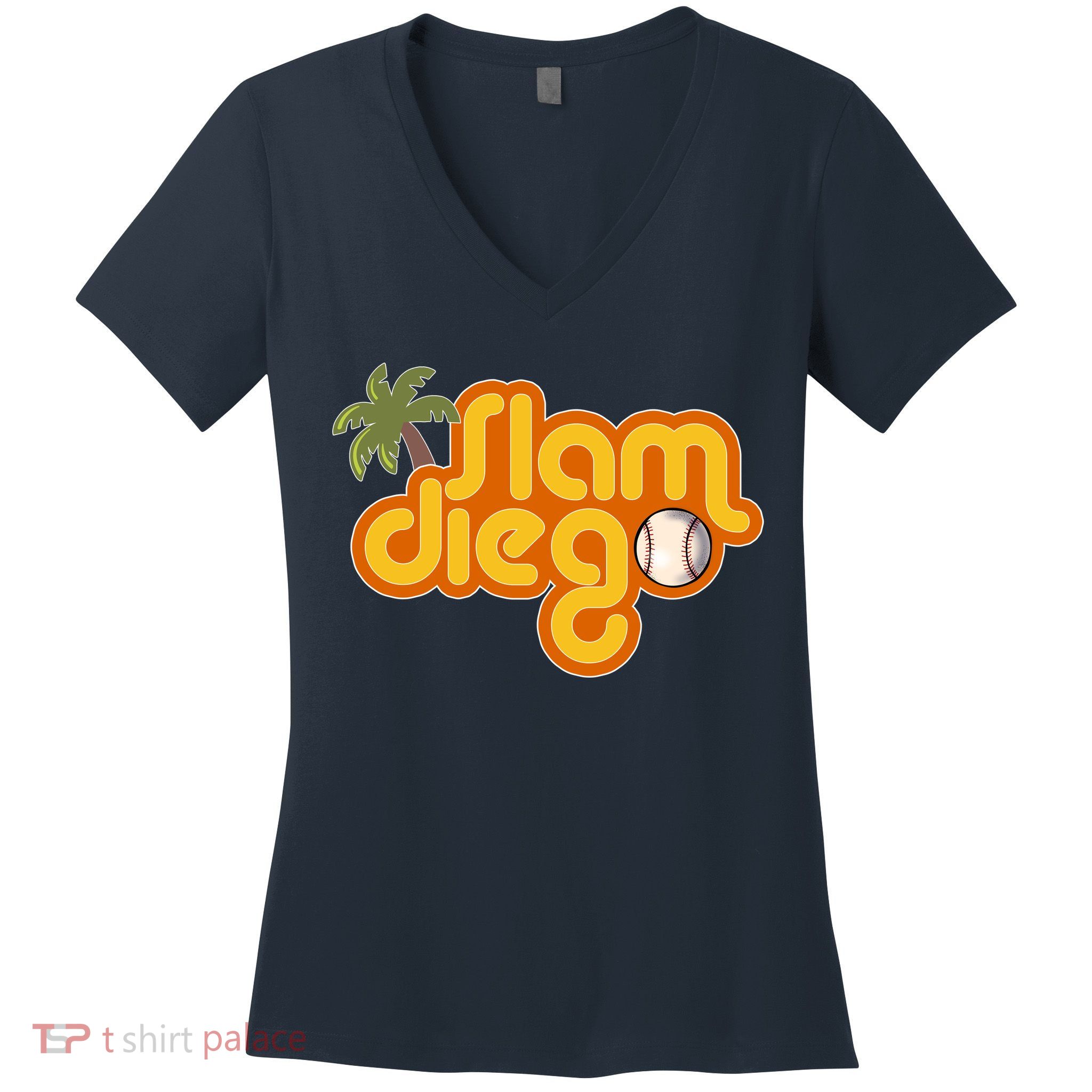 Slam Diego Tropical Baseball Women's V-Neck T-Shirt