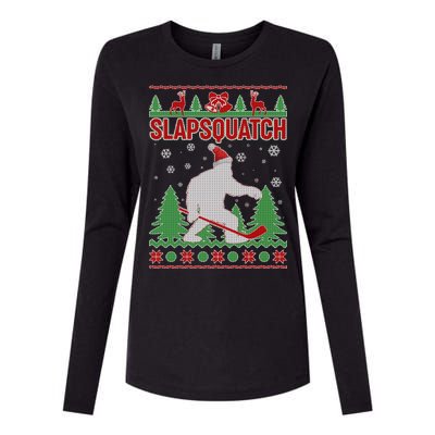 Slapsquatch Ugly Christmas Sweater Bigfoot Womens Cotton Relaxed Long Sleeve T-Shirt