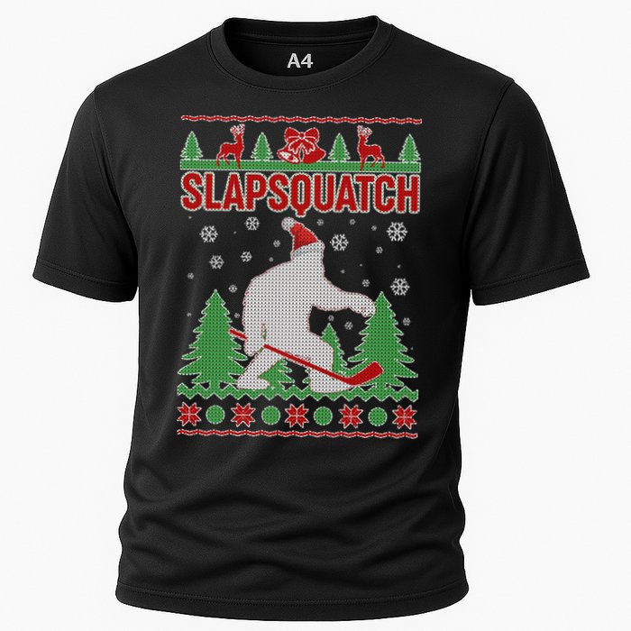 Slapsquatch Ugly Christmas Sweater Bigfoot Cooling Performance Crew T-Shirt