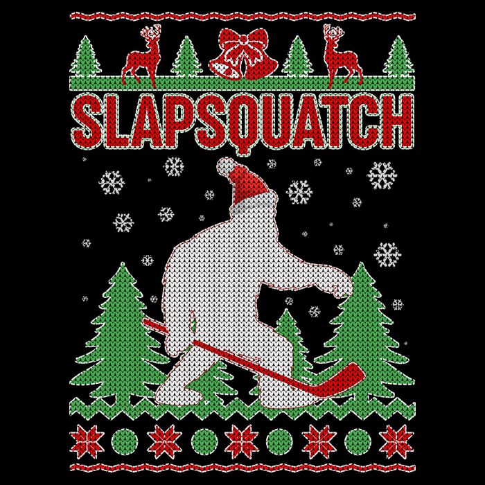 Slapsquatch Ugly Christmas Sweater Bigfoot Cooling Performance Crew T-Shirt