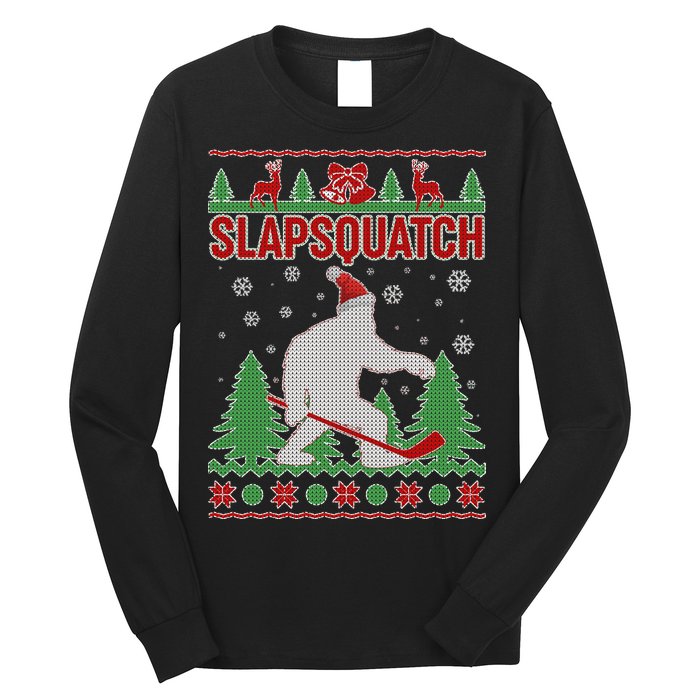 Slapsquatch Ugly Christmas Sweater Bigfoot Long Sleeve Shirt