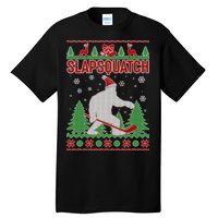 Slapsquatch Ugly Christmas Sweater Bigfoot Tall T-Shirt