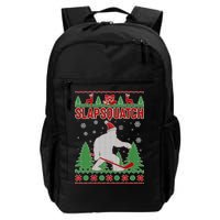 Slapsquatch Ugly Christmas Sweater Bigfoot Daily Commute Backpack