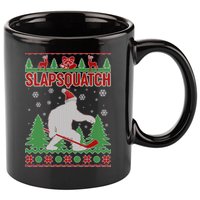 Slapsquatch Ugly Christmas Sweater Bigfoot 11oz C Handle Ceramic Mug