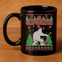 Slapsquatch Ugly Christmas Sweater Bigfoot 11oz C Handle Ceramic Mug