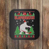 Slapsquatch Ugly Christmas Sweater Bigfoot Coaster