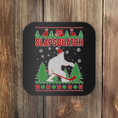 Slapsquatch Ugly Christmas Sweater Bigfoot Coaster