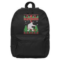 Slapsquatch Ugly Christmas Sweater Bigfoot 16 in Basic Backpack