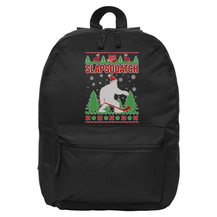 Slapsquatch Ugly Christmas Sweater Bigfoot 16 in Basic Backpack