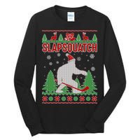 Slapsquatch Ugly Christmas Sweater Bigfoot Tall Long Sleeve T-Shirt