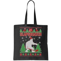 Slapsquatch Ugly Christmas Sweater Bigfoot Tote Bag