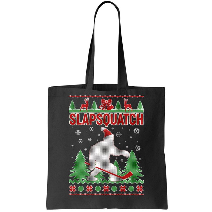 Slapsquatch Ugly Christmas Sweater Bigfoot Tote Bag