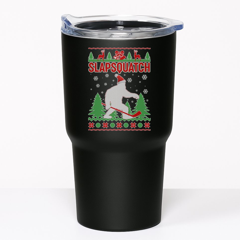 Slapsquatch Ugly Christmas Sweater Bigfoot Tumbler