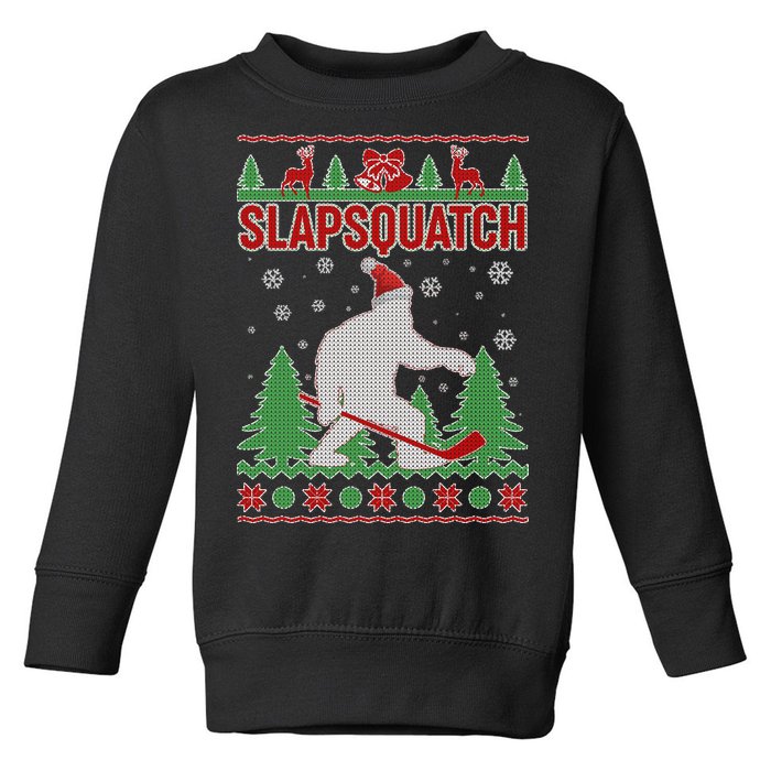 Slapsquatch Ugly Christmas Sweater Bigfoot Toddler Sweatshirt