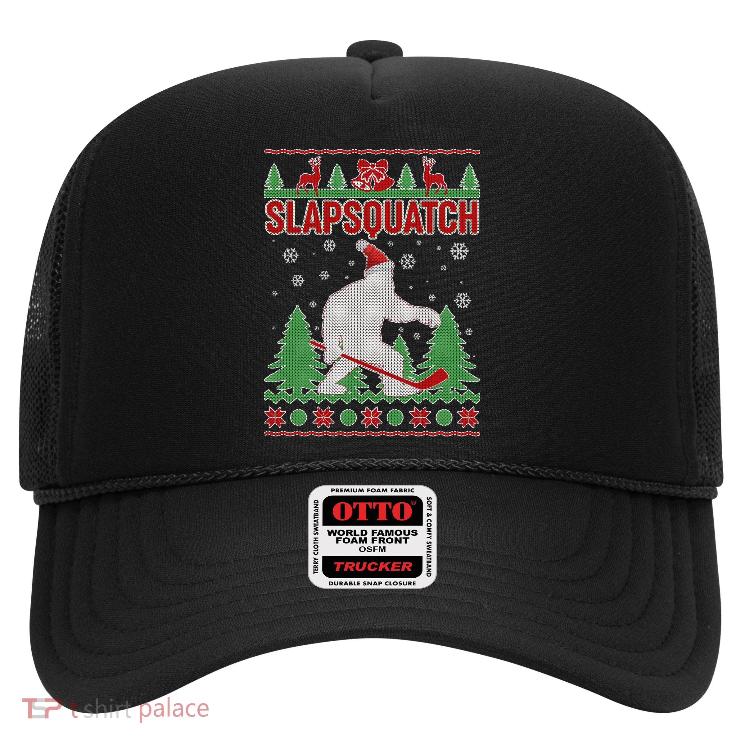 Slapsquatch Ugly Christmas Sweater Bigfoot Trucker Hat