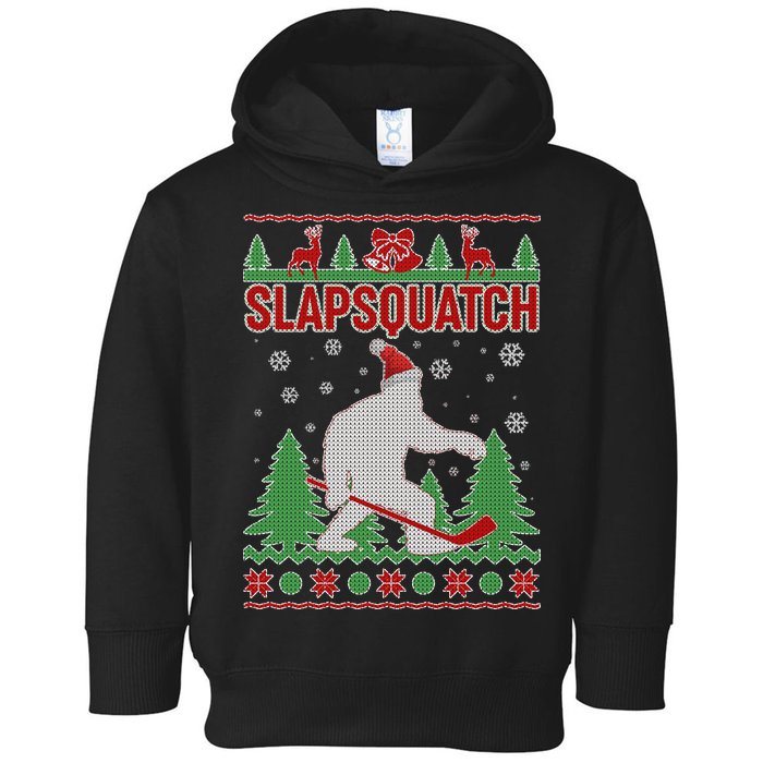 Slapsquatch Ugly Christmas Sweater Bigfoot Toddler Hoodie