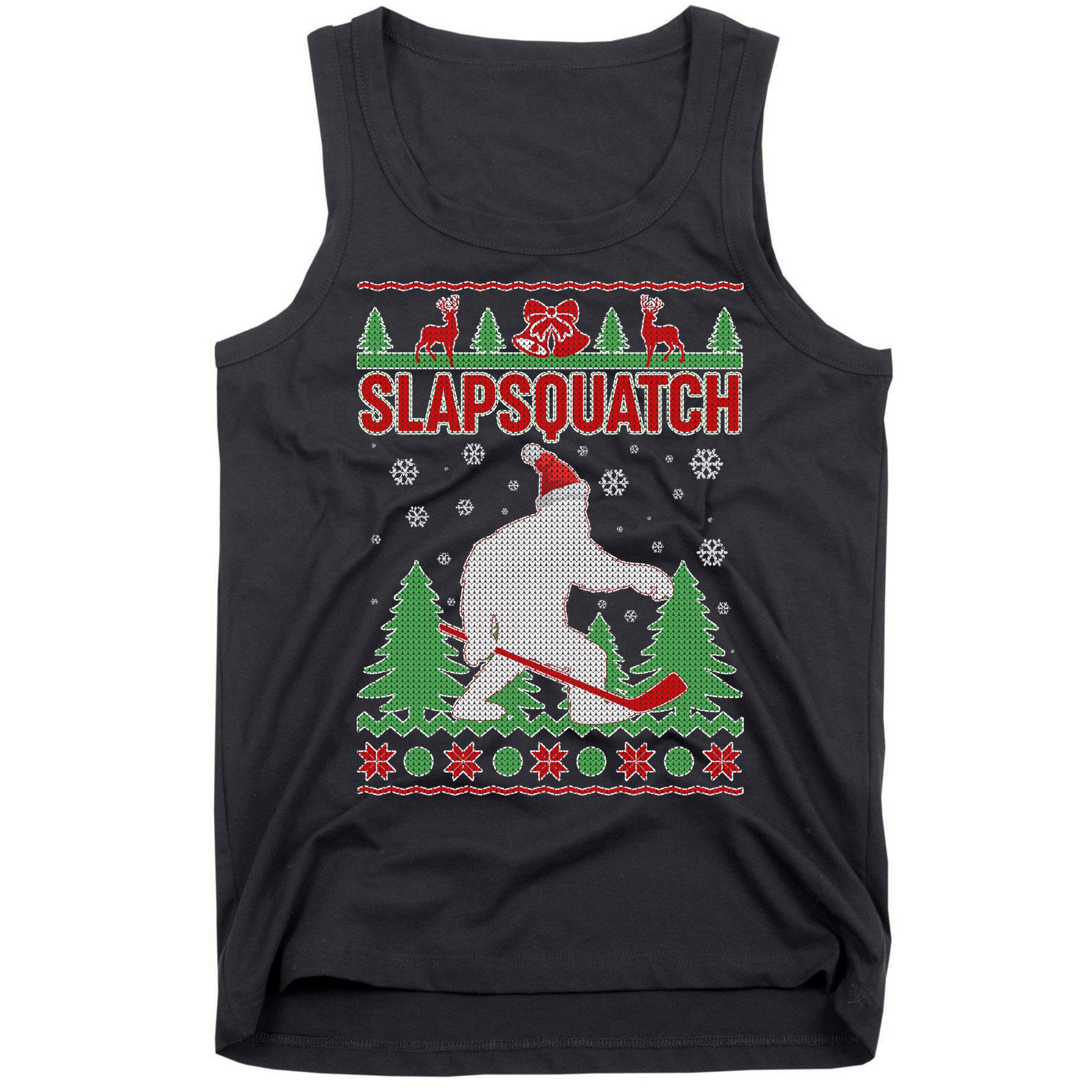 Slapsquatch Ugly Christmas Sweater Bigfoot Tank Top
