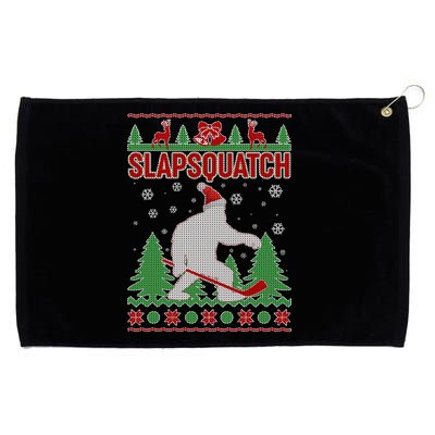 Slapsquatch Ugly Christmas Sweater Bigfoot Grommeted Golf Towel