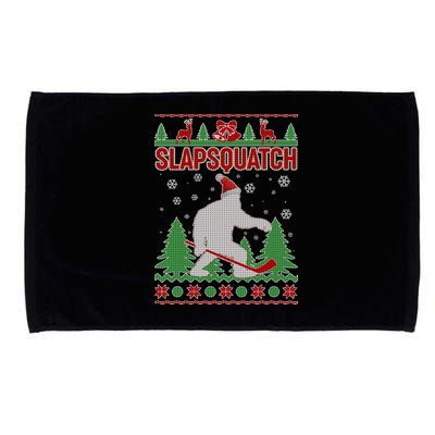 Slapsquatch Ugly Christmas Sweater Bigfoot Microfiber Hand Towel