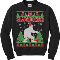 Slapsquatch Ugly Christmas Sweater Bigfoot Kids Sweatshirt