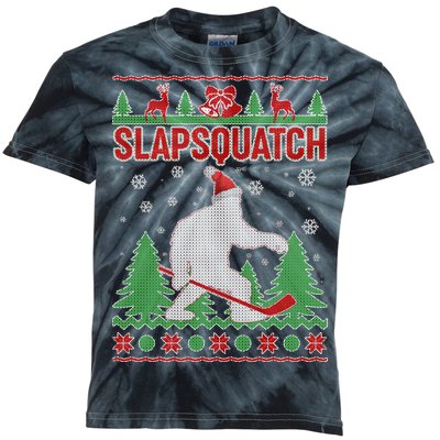 Slapsquatch Ugly Christmas Sweater Bigfoot Kids Tie-Dye T-Shirt