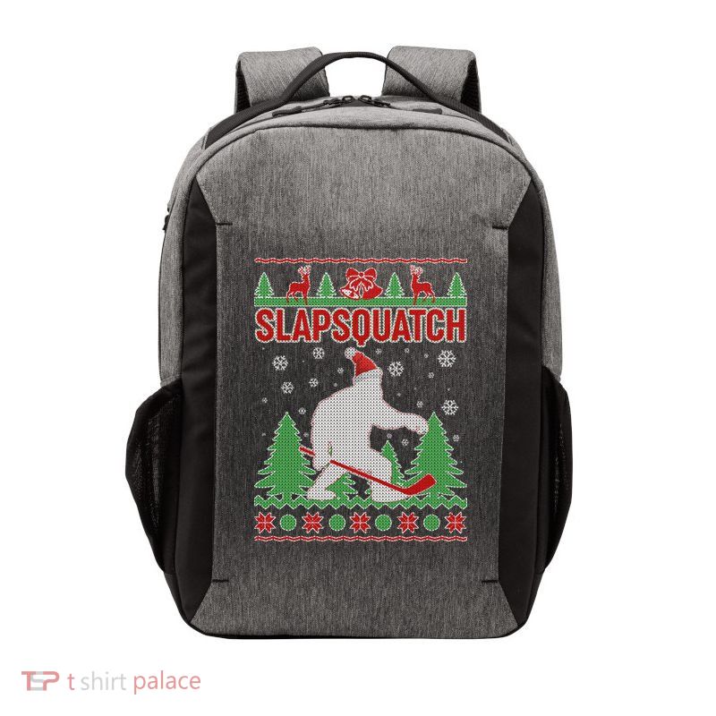 Slapsquatch Ugly Christmas Sweater Bigfoot Vector Backpack