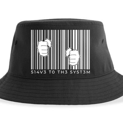 Slave To The System Barcode Sustainable Bucket Hat
