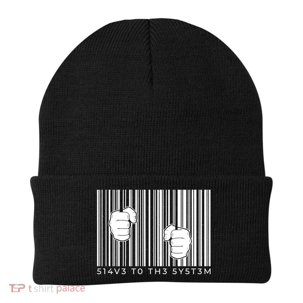 Slave To The System Barcode Beanie