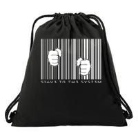 Slave To The System Barcode Drawstring Bag