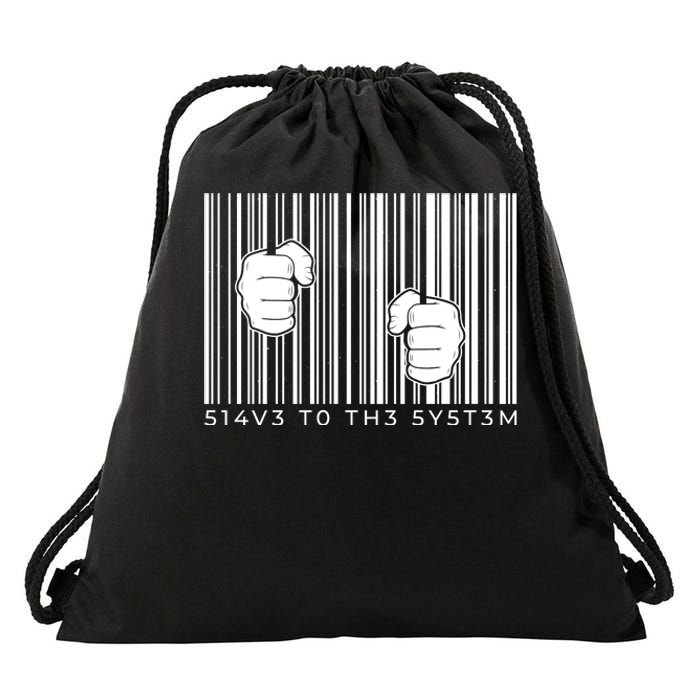 Slave To The System Barcode Drawstring Bag