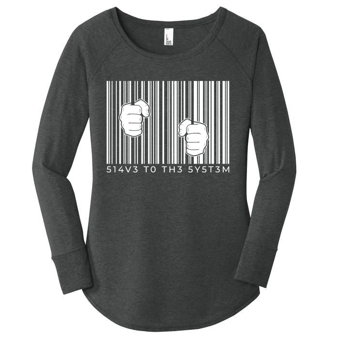 Slave To The System Barcode Women's Perfect Tri Tunic Long Sleeve Shirt