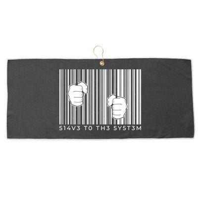 Slave To The System Barcode Large Microfiber Waffle Golf Towel
