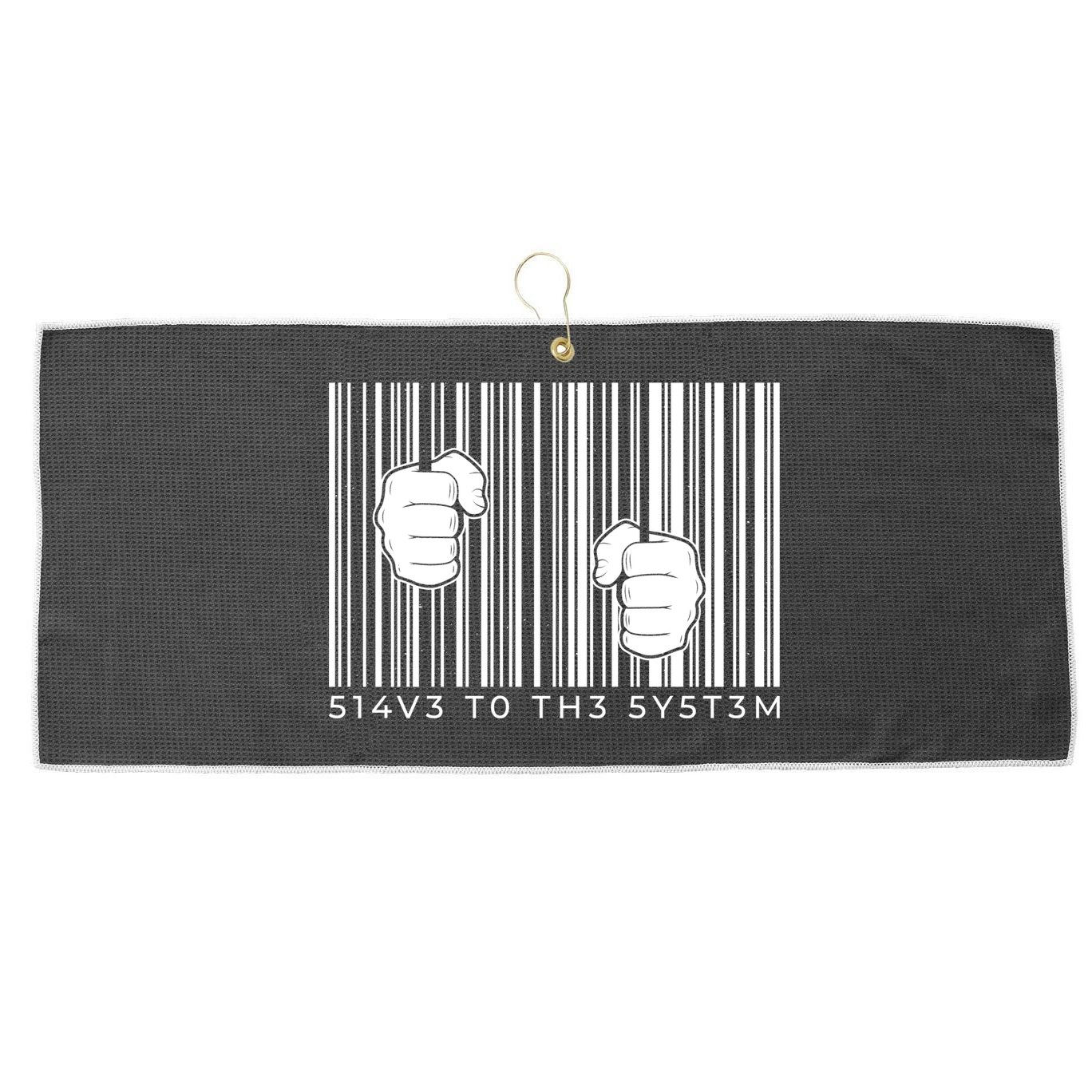 Slave To The System Barcode Large Microfiber Waffle Golf Towel