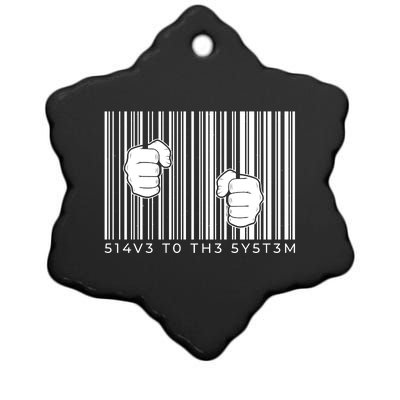 Slave To The System Barcode Ceramic Star Ornament