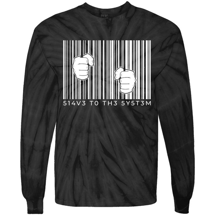 Slave To The System Barcode Tie-Dye Long Sleeve Shirt