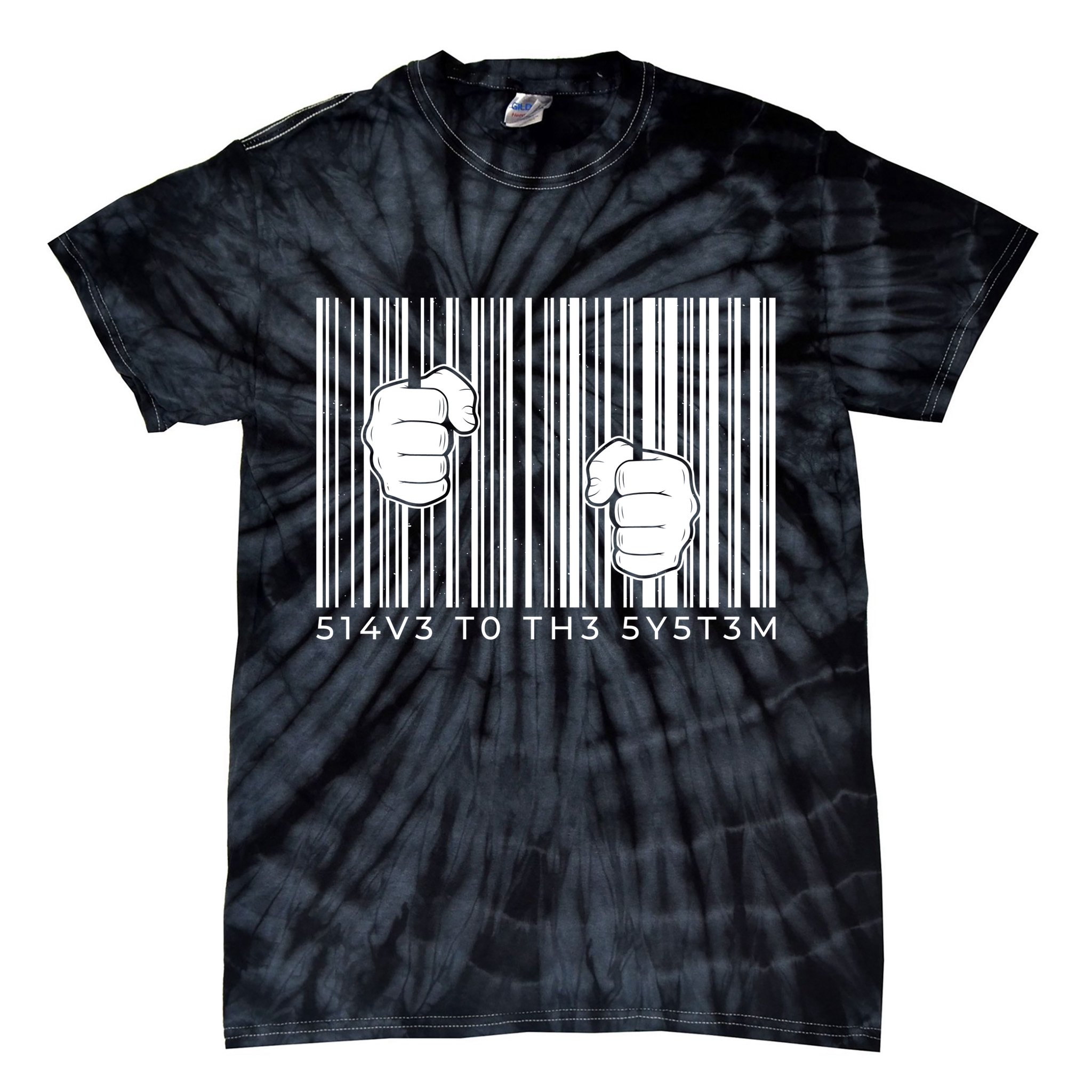Slave To The System Barcode Tie-Dye T-Shirt