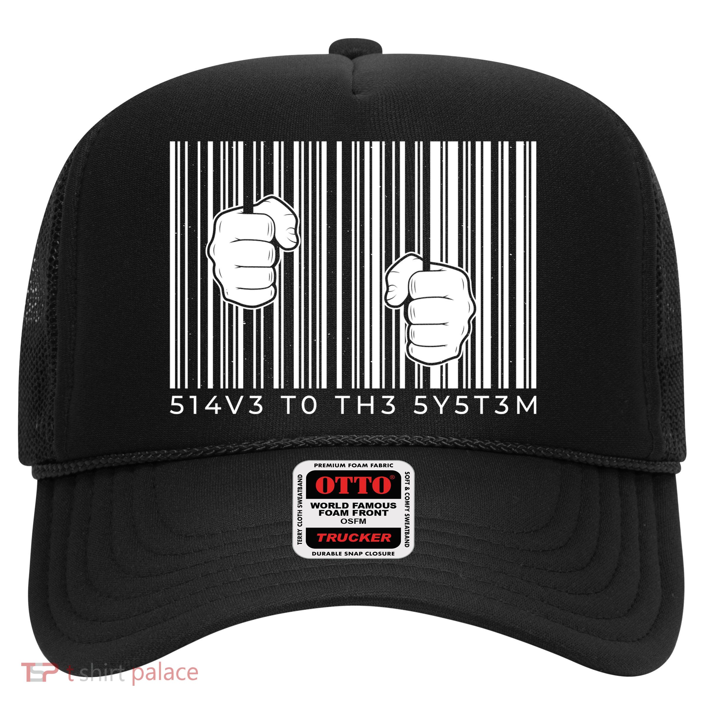 Slave To The System Barcode Trucker Hat