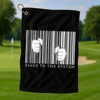 Slave To The System Barcode Golf Towel