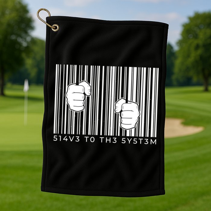 Slave To The System Barcode Golf Towel